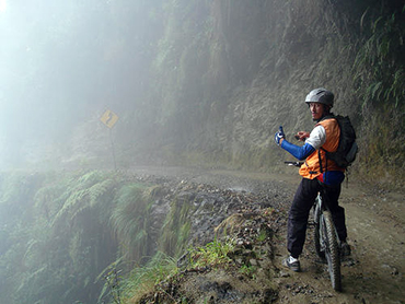 Downhill biking the Most Dangerous Road in the World
